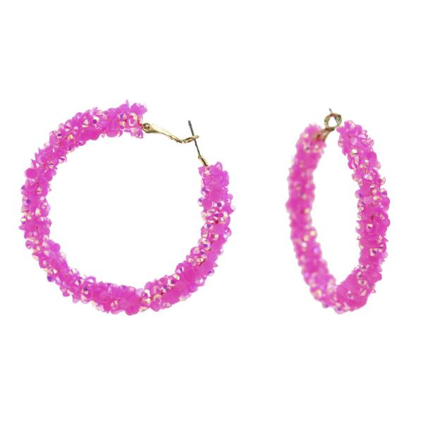 BLING STONE HOOP EARRING
