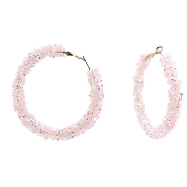 BLING STONE HOOP EARRING