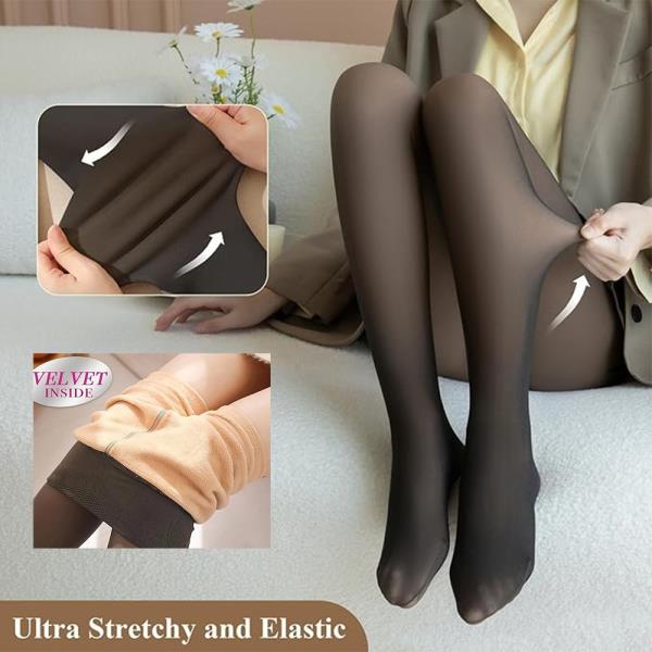 WOMEN`S WARM FLEECE LINED TIGHTS OPAQUE THERMAL WINTER THICK TIGHTS LOOK SHEER SLIM STRETCHY PANTYHOSE