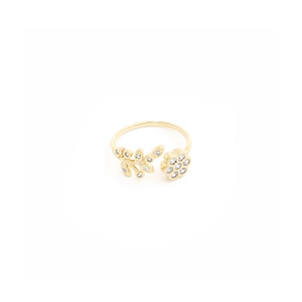 SODAJO GOLD DIPPED BRASS CZ ADJUSTABLE RING