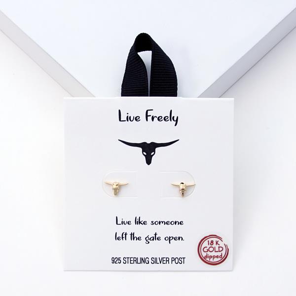 18K GOLD RHODIUM DIPPED LIVE FREELY EARRING