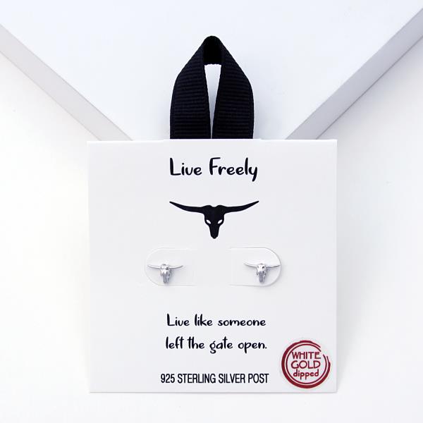 18K GOLD RHODIUM DIPPED LIVE FREELY BULL HEAD EARRING