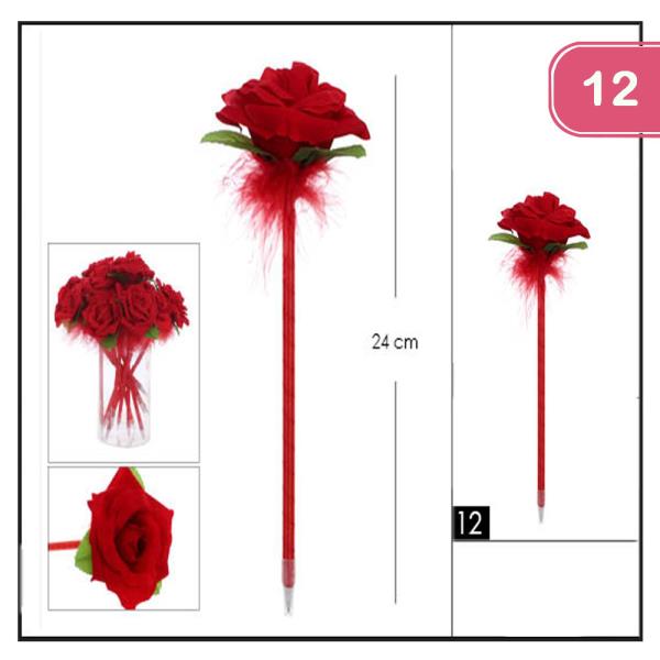 FLOWER WITH POM POM PEN (12 UNITS)