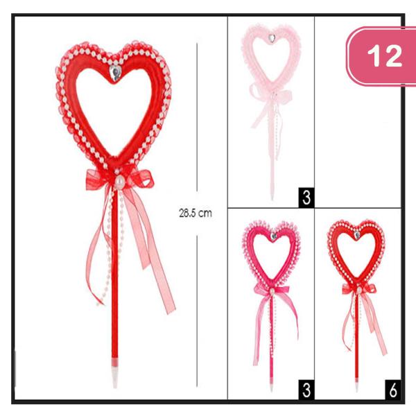 HEART PEARL RIBBON VALENTINES DAY PEN (12 UNITS)