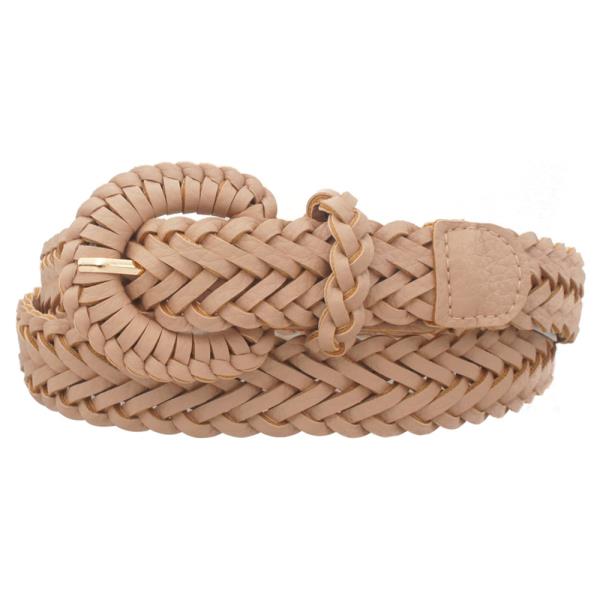BRAIDED FAUX LEATHER BELT