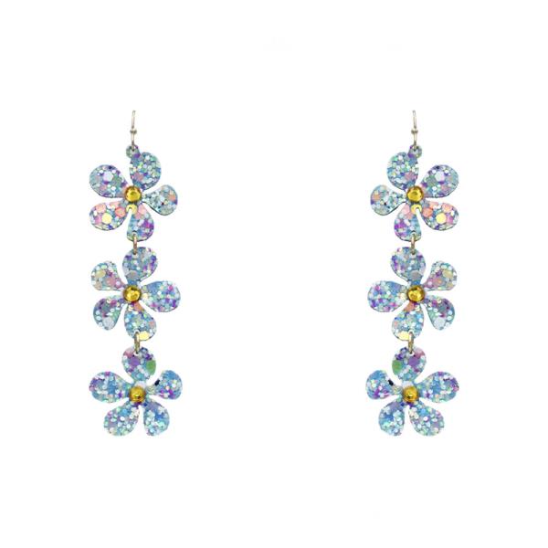 TRIPLE FLOWER DANGLE EARRING