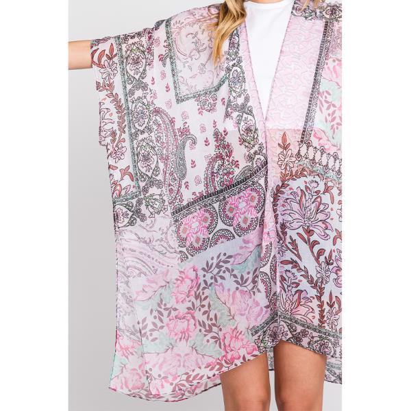 PAISLEY FLOWER PRINT KIMONO