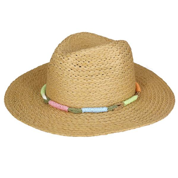 MULTI COLOR STRAW BAND STRAW HAT