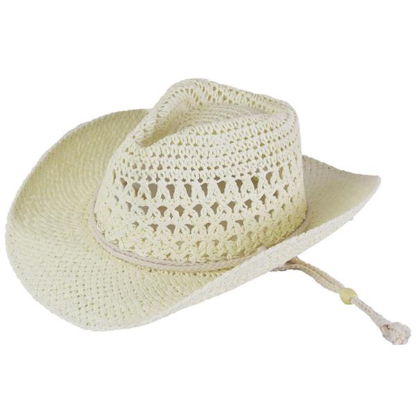 (ONLINE ONLY) STRAW COWBOY COWGIRL HANDMADE HAT WITH CHIN STRAP