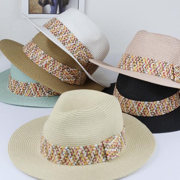 MULTI COLOR STRAW BAND STRAW HAT