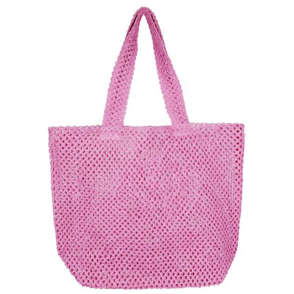 SOLID CROCHET STRAW BAG