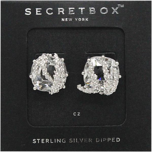 SECRET BOX 14K GOLD DIPPED GLASS ARTDECO EARRING