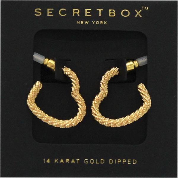 SECRET BOX 14K GOLD DIPPED THICK HEART HOOP EARRING