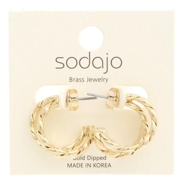 SODAJO DOUBLE TWISTED GOLD DIPPED EARRING