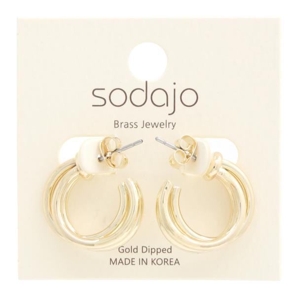 SODAJO DOUBLE HOOP GOLD DIPPED EARRING