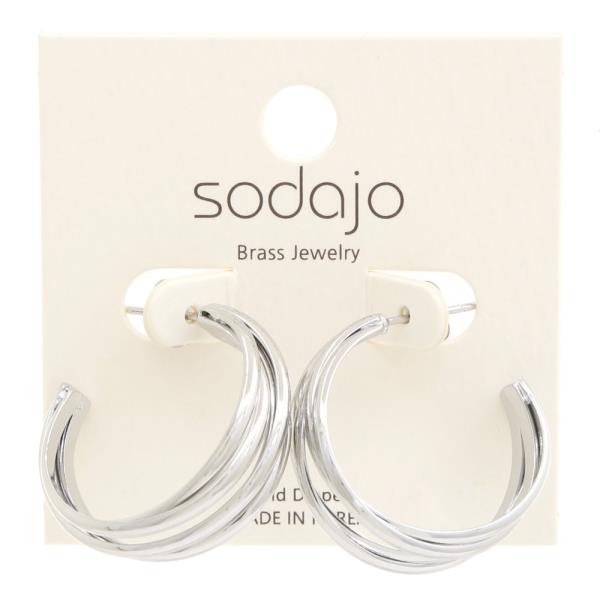 SODAJO TRIPLE HOOP GOLD DIPPED EARRING