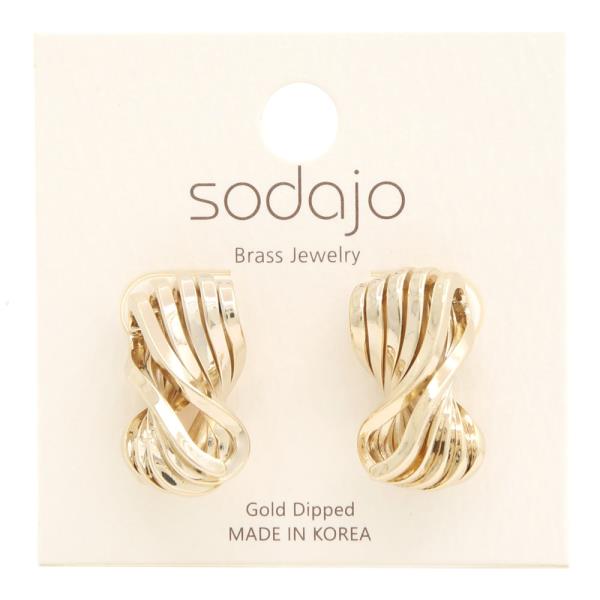 SODAJO LINED TWISTED METAL EARRING