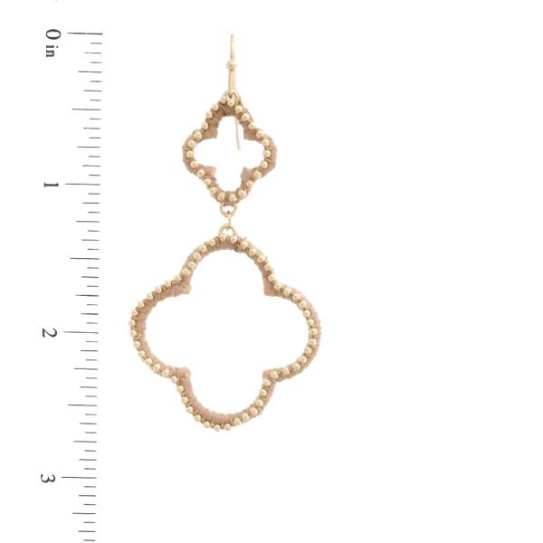 DOUBLE CLOVER SHAPE THREAD WRAPPED EARRING