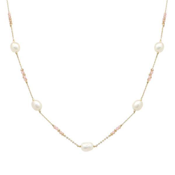 FRESHWATER PEARL AND GLASS NECKLACE