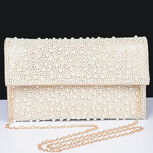 FASHION ALL OVER PEARL CROSSBODY CLUTCH BAG