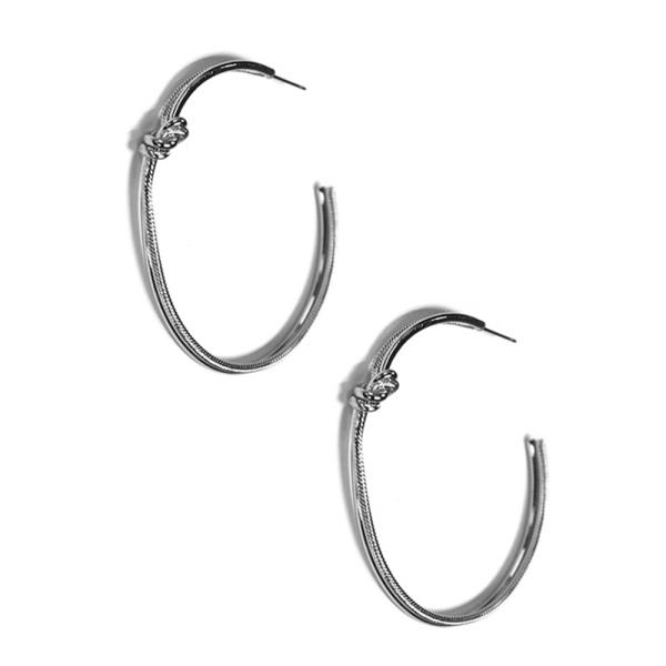 KNOT OPEN METAL HOOP EARRING