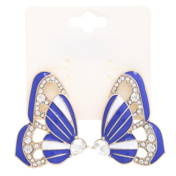 COLOR METAL BUTTERFLY EARRING