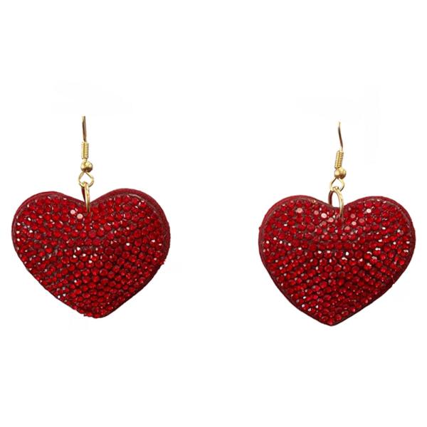 RHINESTONE HEART DANGLE EARRING