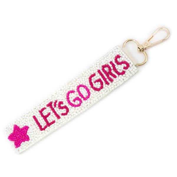 SEED BEAD LET`S GO GIRLS KEYCHAIN