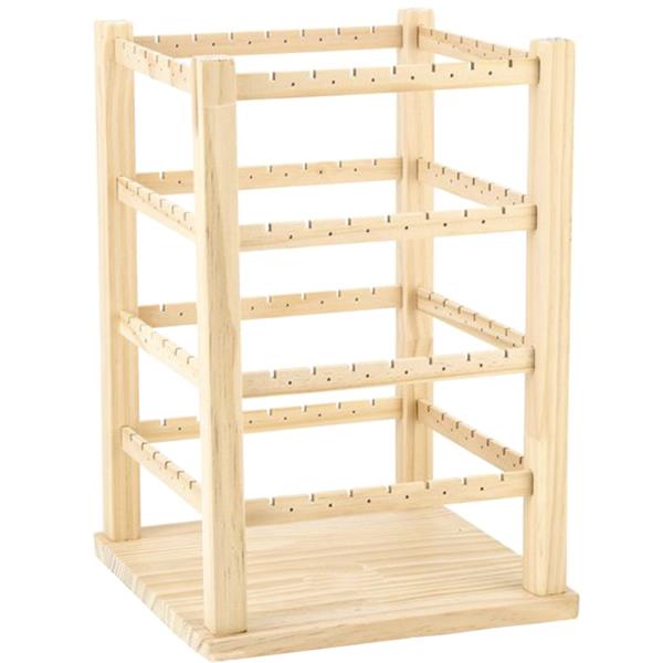SQUARE 3 DIMENSIONAL 4 SIDED 4 LAYERS WOODEN EARRING DISPLAY
