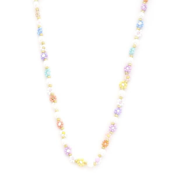 FLOWER SEED BEAD NECKLACE