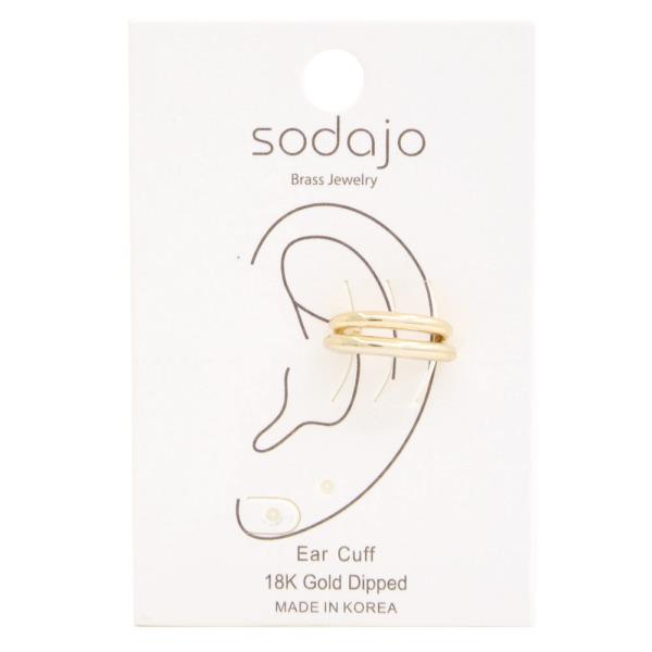 SODAJO DOUBLE HOOP 18K GOLD DIPPED EAR CUFF