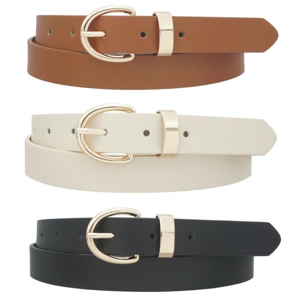 PLUS HOLLOW BACK U BUCKLE TRIO BELT