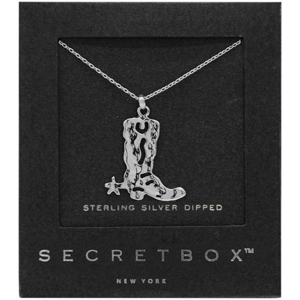 SECRET BOX GOLD DIPPED WESTERN HAMMERED BOOTS NECKLACE