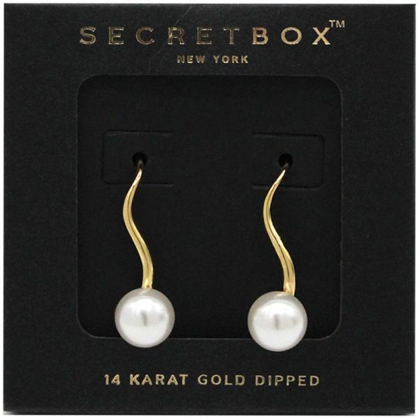 SECRET BOX GOLD DIPPED PEARL HOOK EARRING