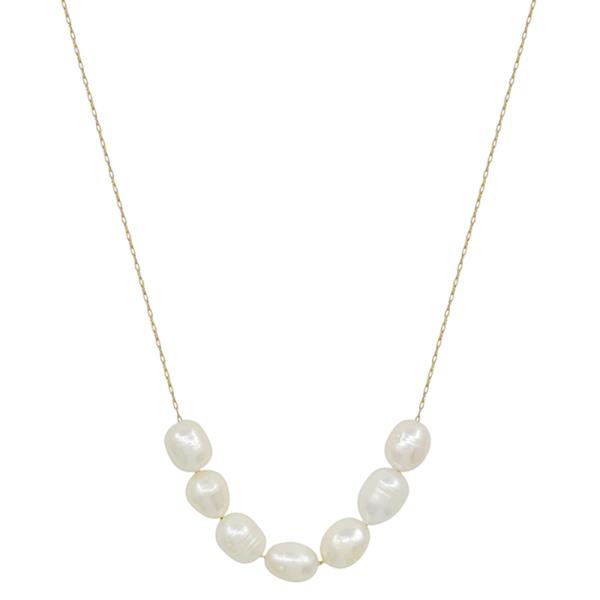 10MM FRESHWATER PEARL CHAIN THROUGH SHORT NECKLACE