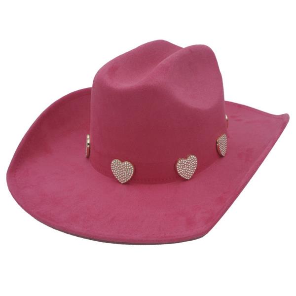 RS PAVE HEART MICROSUEDE COWBOY HAT
