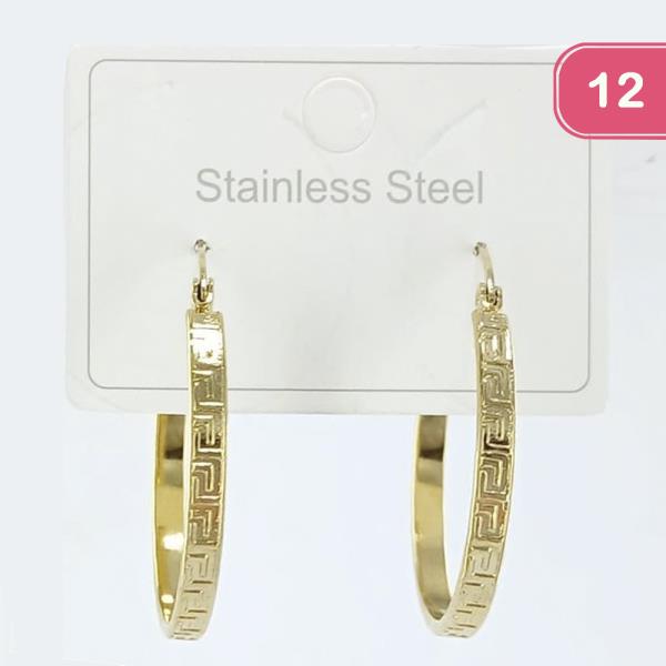 STAINLESS STEEL HOOP EARRING (12 UNITS)