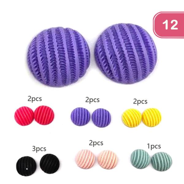 FASHION CIRCLE TEXTURED STUD EARRING (12 UNITS)