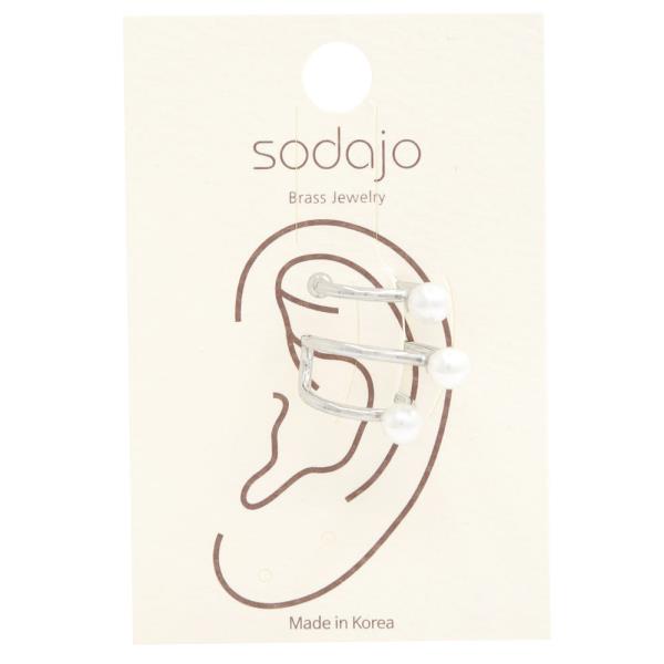 SODAJO TRIPLE PEARL BEAD EAR CUFF