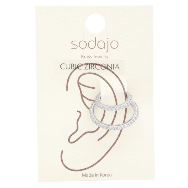 SODAJO CZ DOUBLE HOOP EAR CUFF