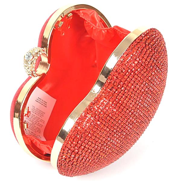 RHINESTONE HEART SHAPE PARTY CLUTCH