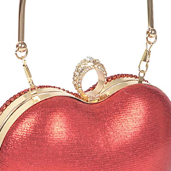 RHINESTONE HEART SHAPE PARTY CLUTCH