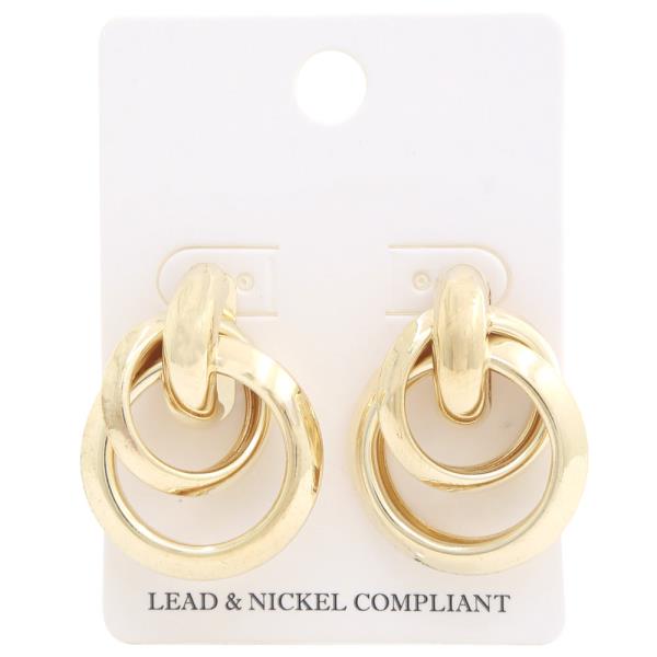 TRIPLE HOOP METAL EARRING