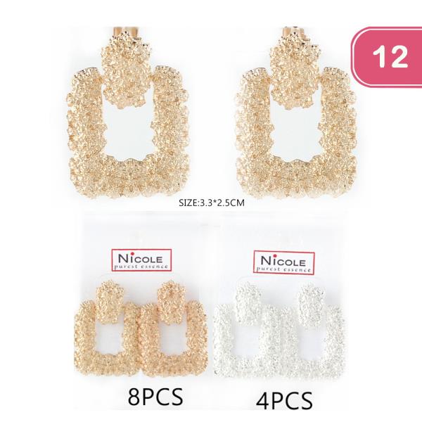 FASHION TEXTURED EARRING (12 UNITS)