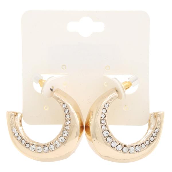 RHINESTONE OPEN CIRCLE EARRING