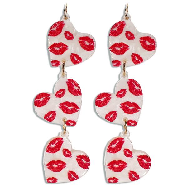 ACETATE HEART DROP EARRING