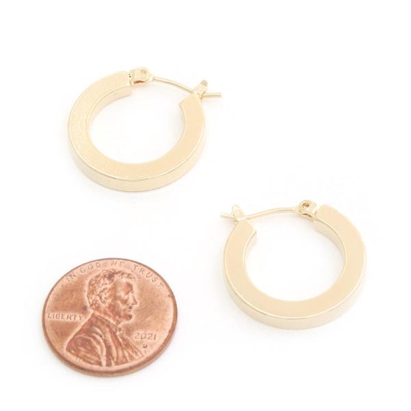 14K GOLD DIPPED SQUARE EDGE HOOP EARRING