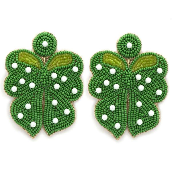 SEED BEAD PEARL BUTTERFLY POST EARRING