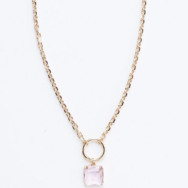 COLOR STONE PENDANT NECKLACE