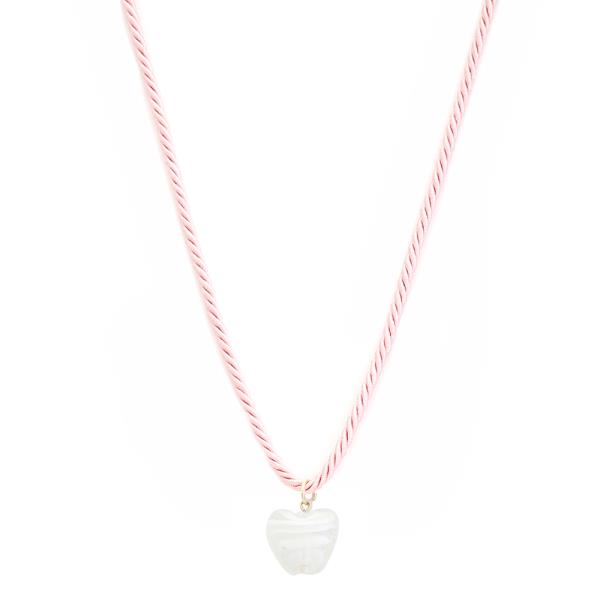 PUFFY HEART ROPE CORD NECKLACE